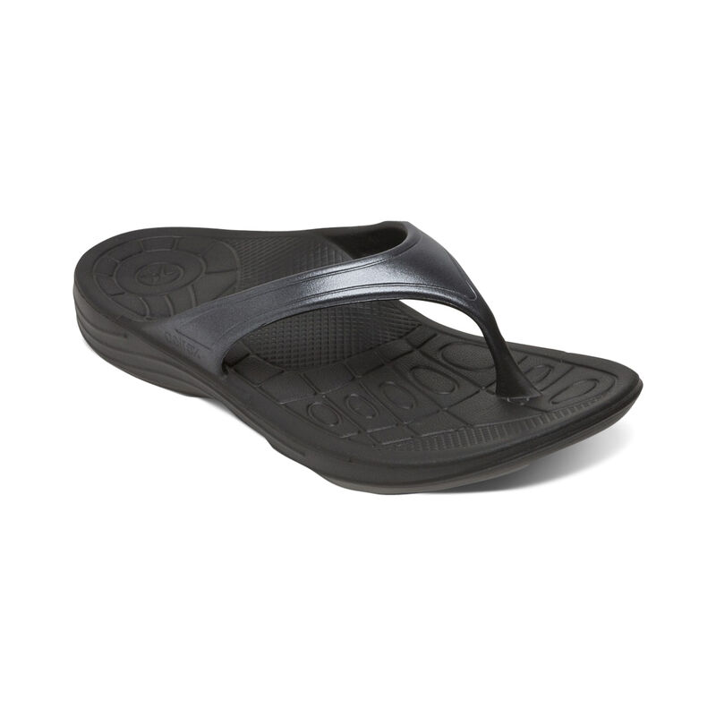 Infradito Aetrex Fiji Orthotic Donna Nere | XPG9491QA