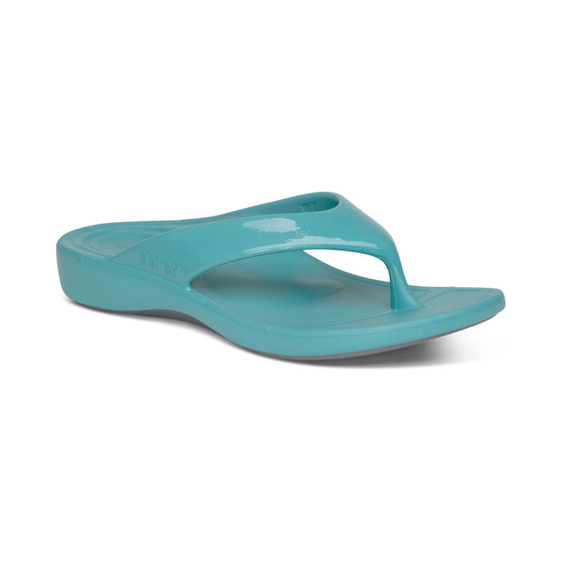 Infradito Aetrex Maui Orthotic Donna Verde Acqua Chiaro | WPK533CV