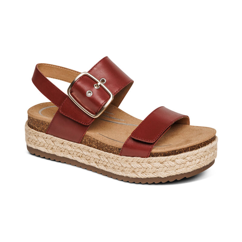 Sandali con Plateau Aetrex Vania Arch Support Donna Rosse | SGA7098RJ