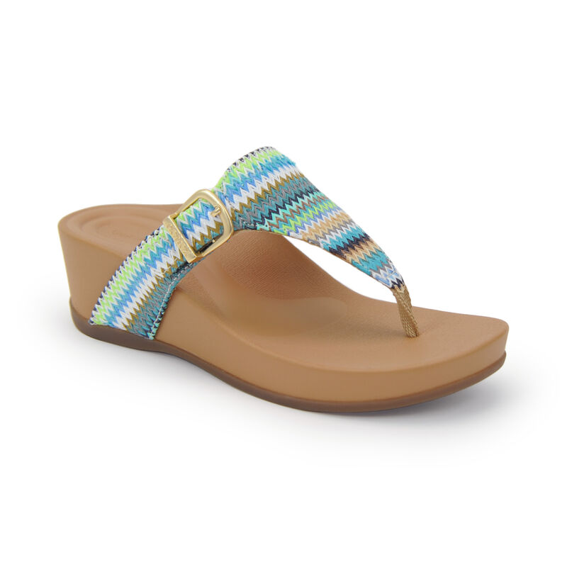 Sandali con Zeppa Aetrex Kate Perizoma Donna Blu Colorate | BTS142KT