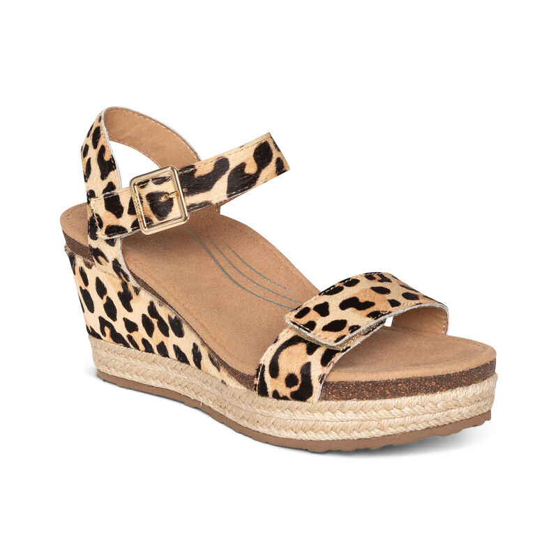 Sandali con Zeppa Aetrex Sydney Quarter Cinturino Espadrillas Donna Colorate | QEP91100BK