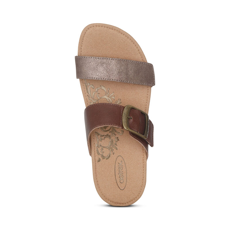 Ciabatte Aetrex Daisy Adjustable Donna Marroni | NXX4459TE