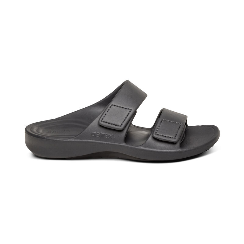 Ciabatte Aetrex Milos Orthotic Uomo Nere Grigie | SHA153WM