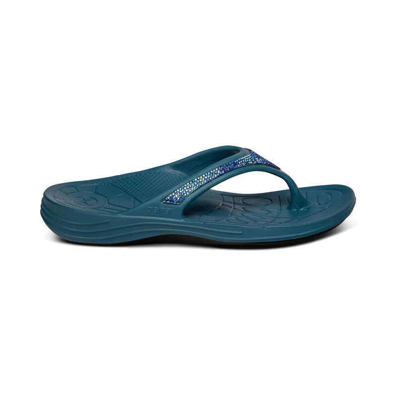 Infradito Aetrex Fiji Orthotic Donna Blu | TSM1353WT