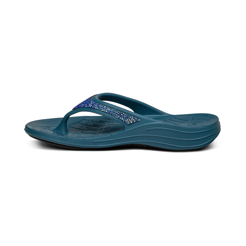 Infradito Aetrex Fiji Orthotic Donna Blu | TSM1353WT