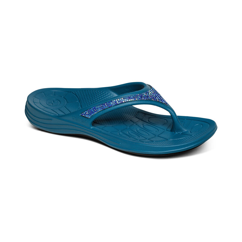 Infradito Aetrex Fiji Orthotic Donna Blu | TSM1353WT