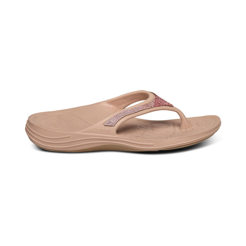 Infradito Aetrex Fiji Orthotic Donna Rosa Chiaro | YYP3411TU