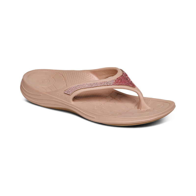 Infradito Aetrex Fiji Orthotic Donna Rosa Chiaro | YYP3411TU