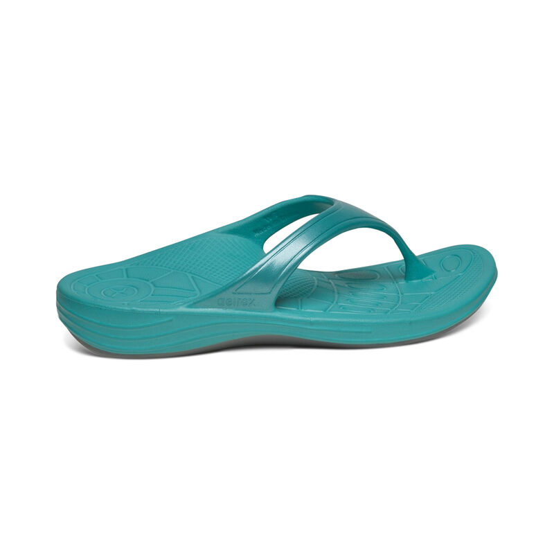 Infradito Aetrex Fiji Orthotic Donna Verde Acqua Chiaro | NER8157DV