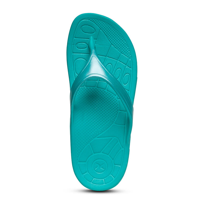 Infradito Aetrex Fiji Orthotic Donna Verde Acqua Chiaro | NER8157DV