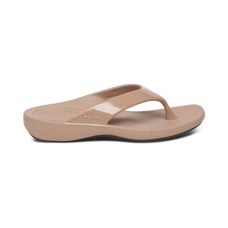 Infradito Aetrex Maui Orthotic Donna Beige | JDG9628WB