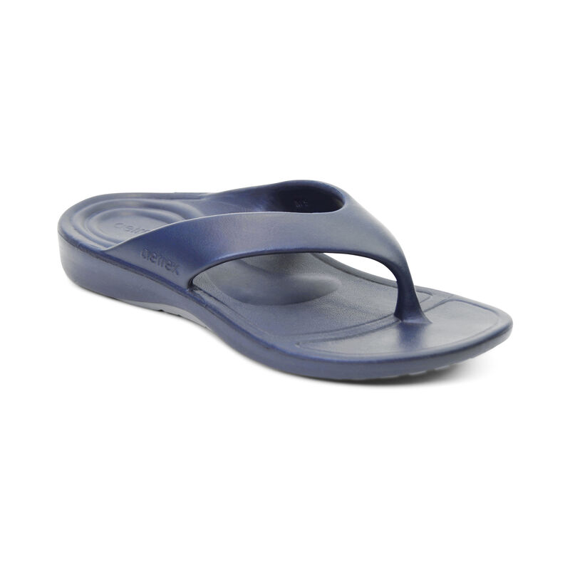 Infradito Aetrex Maui Orthotic Uomo Blu Marino | CWO491SQ