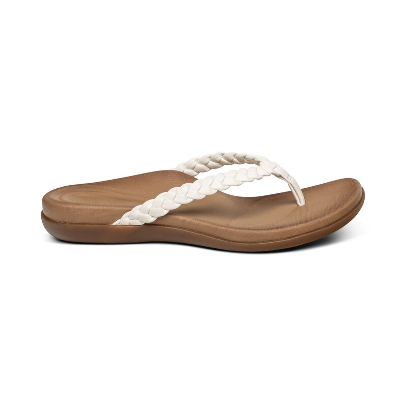 Infradito Aetrex Rachel Acqua-Friendly Perizoma Donna Bianche | EXY2240XG