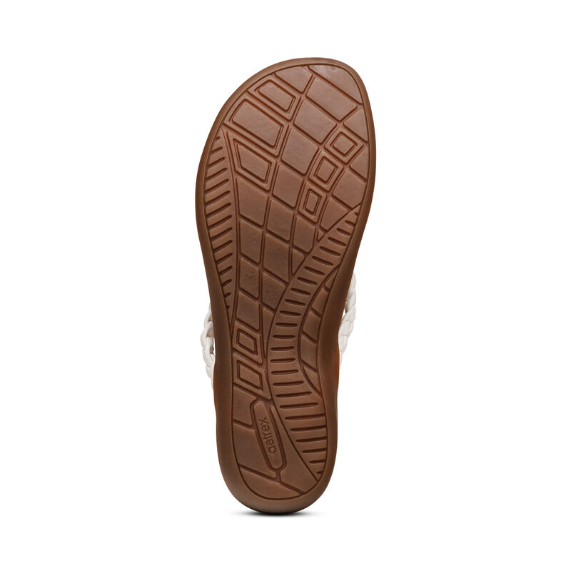 Infradito Aetrex Rachel Acqua-Friendly Perizoma Donna Bianche | EXY2240XG