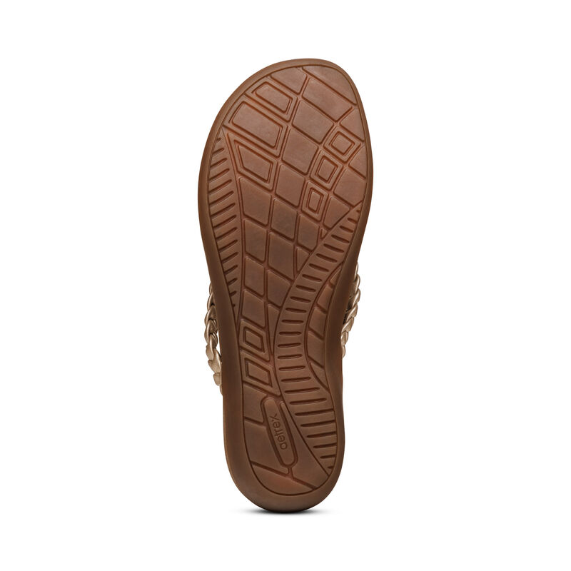 Infradito Aetrex Rachel Acqua-Friendly Perizoma Donna Oro | HER6149XC