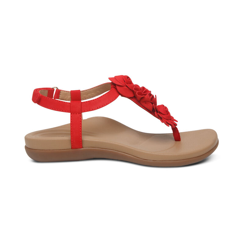 Sandali Aetrex Charli Perizoma Donna Rosse | LET3343MK