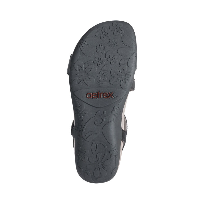 Sandali Aetrex Gabby Adjustable Quarter Cinturino Donna Nere | SFD318WN