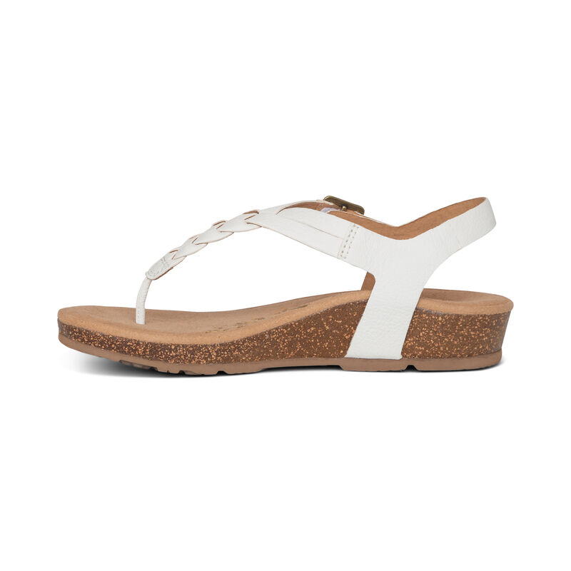 Sandali Aetrex Harper Adjustable Slingback Perizoma Donna Bianche | WWR5215CD