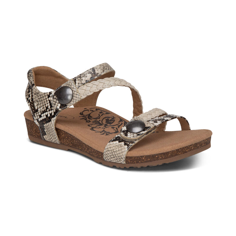 Sandali Aetrex Jillian Braided Quarter Cinturino Donna Bianche Colorate | MXT5115FN