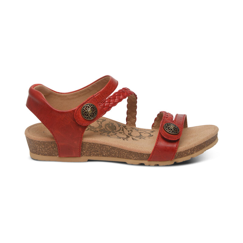 Sandali Aetrex Jillian Braided Quarter Cinturino Donna Rosse | WSD7294HZ