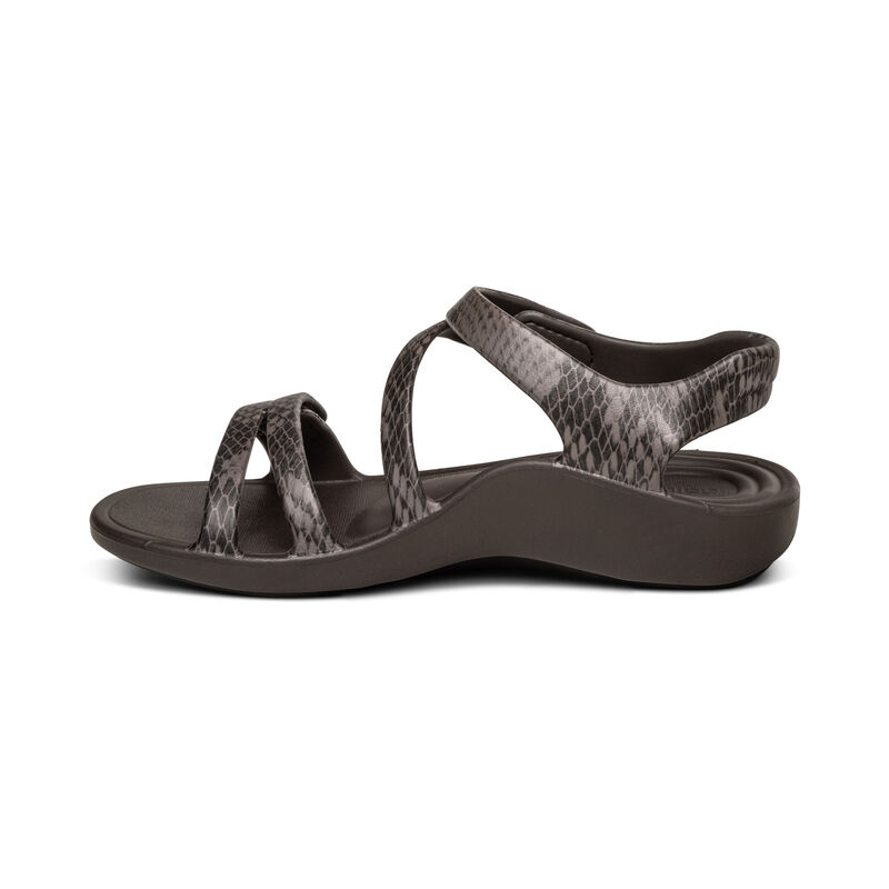 Sandali Aetrex Jillian Sportive Acqua-Friendly Donna Marroni Scuro | TGE586BT