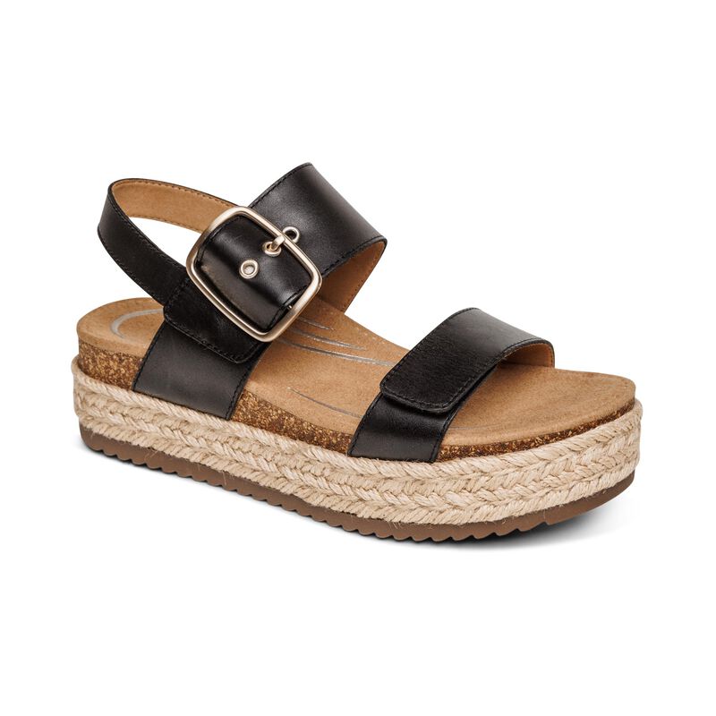 Sandali con Plateau Aetrex Vania Arch Support Donna Nere | GBP5875OT