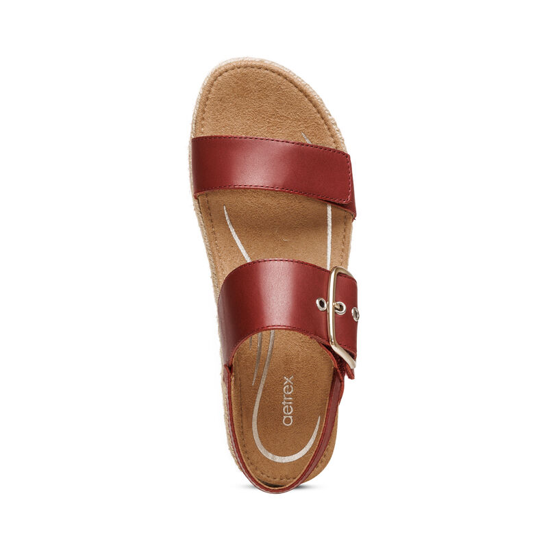 Sandali con Plateau Aetrex Vania Arch Support Donna Rosse | SGA7098RJ