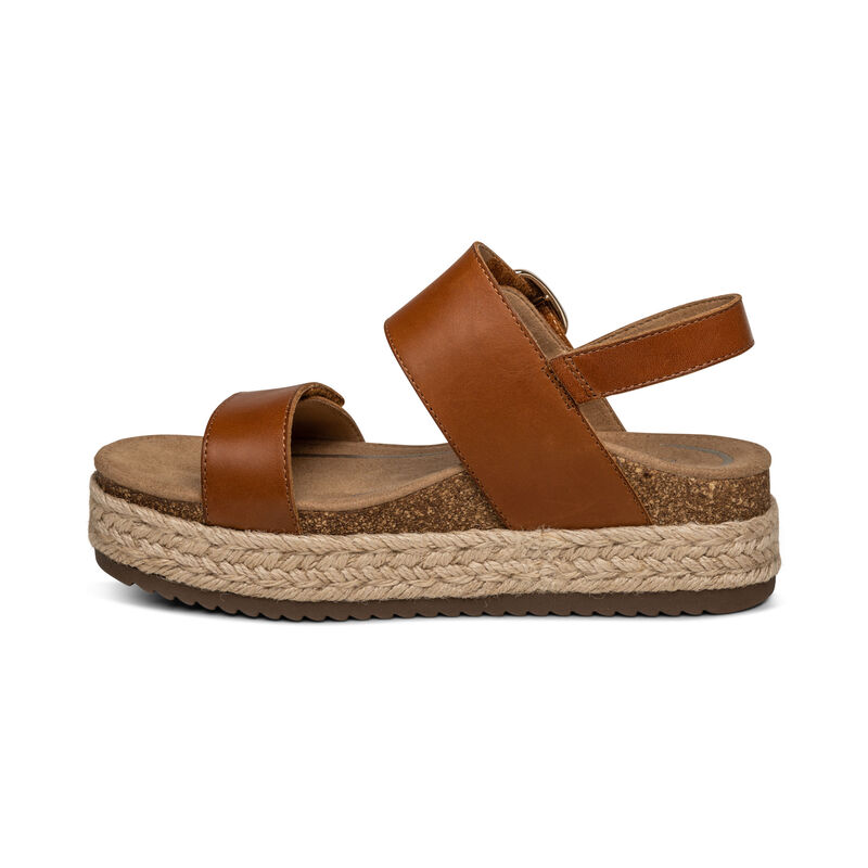 Sandali con Plateau Aetrex Vania Arch Support Donna Marroni Scuro | VLR9960VR