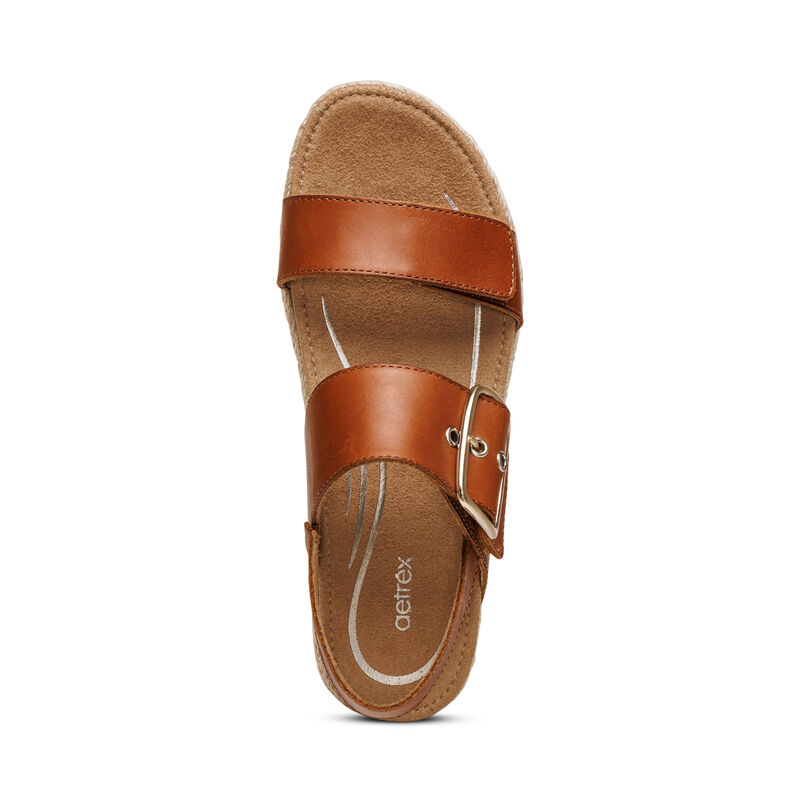 Sandali con Plateau Aetrex Vania Arch Support Donna Marroni Scuro | VLR9960VR