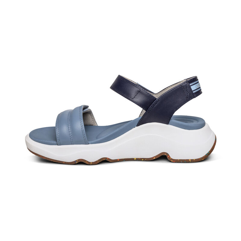 Sandali con Plateau Aetrex Whit Acqua-Friendly Sportive Donna Blu | XKM6840AA