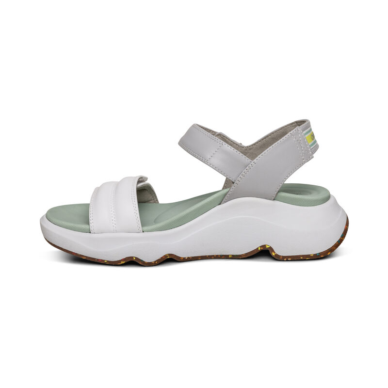 Sandali con Plateau Aetrex Whit Acqua-Friendly Sportive Donna Bianche | ZYZ8540NX