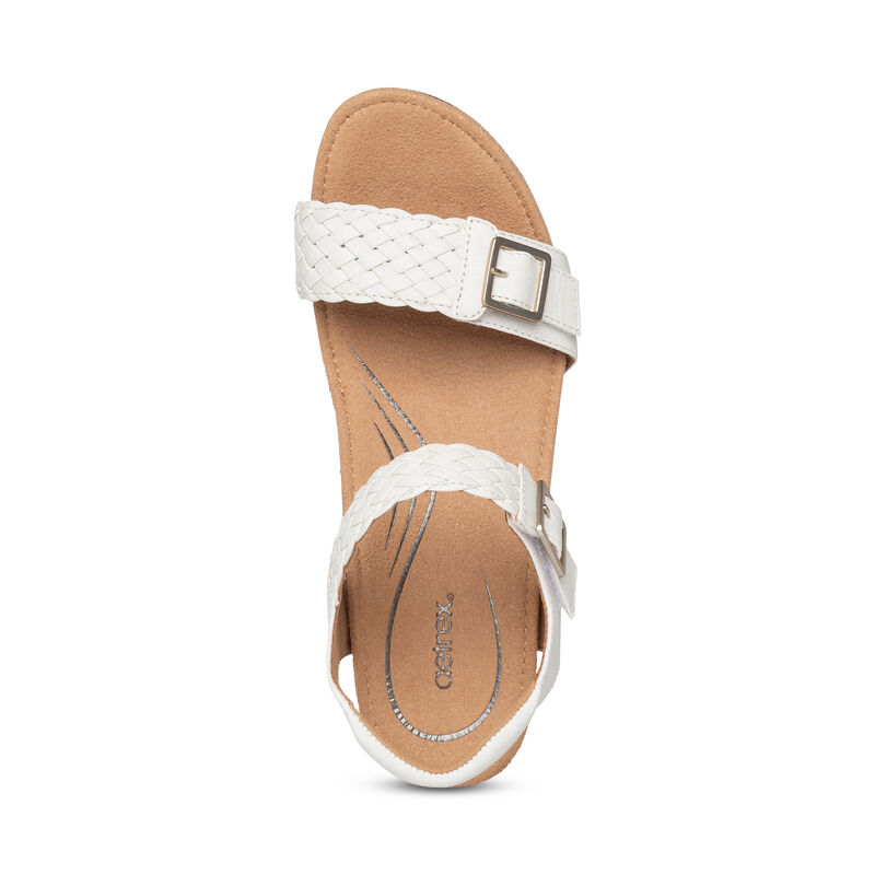 Sandali con Zeppa Aetrex Grace Adjustable Woven Donna Bianche | ZTD8045WZ