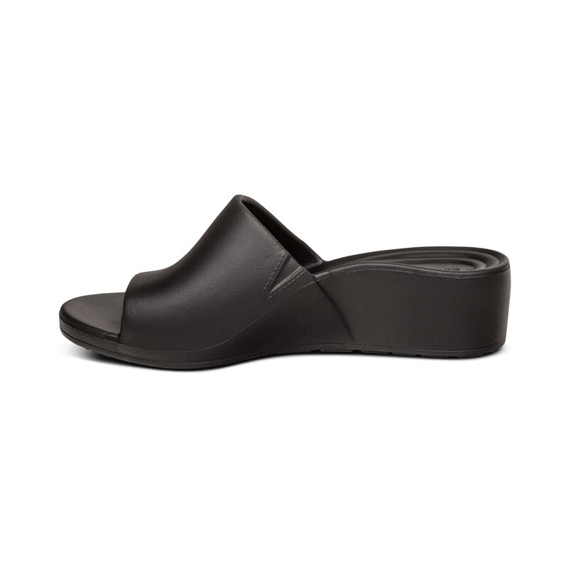 Sandali con Zeppa Aetrex Jamie Orthotic Donna Nere | HFV9126BO