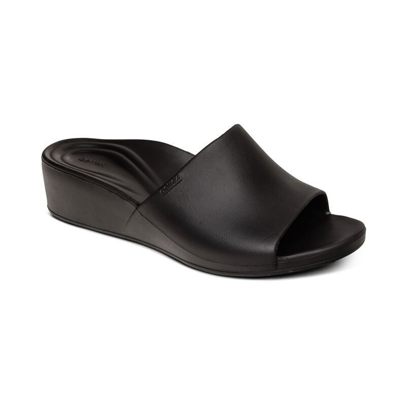 Sandali con Zeppa Aetrex Jamie Orthotic Donna Nere | HFV9126BO