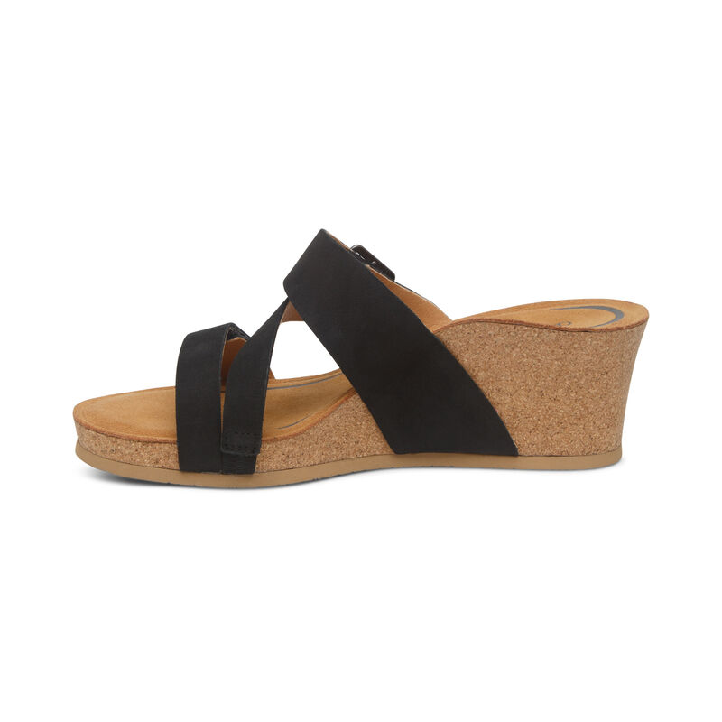 Sandali con Zeppa Aetrex Kimmy Arch Support Donna Nere | DJS7790SW