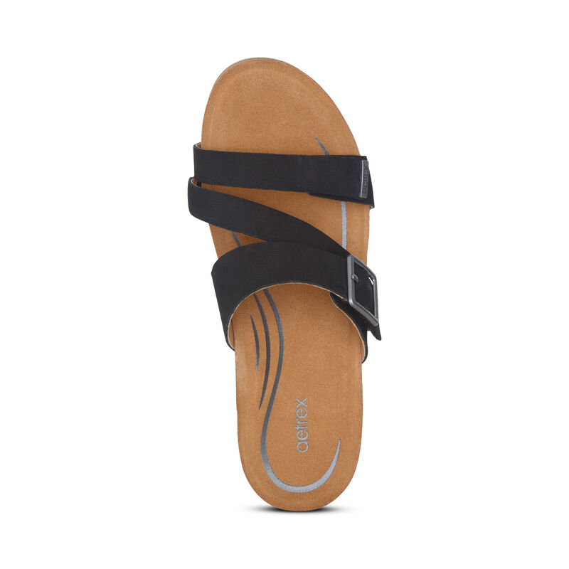 Sandali con Zeppa Aetrex Kimmy Arch Support Donna Nere | DJS7790SW