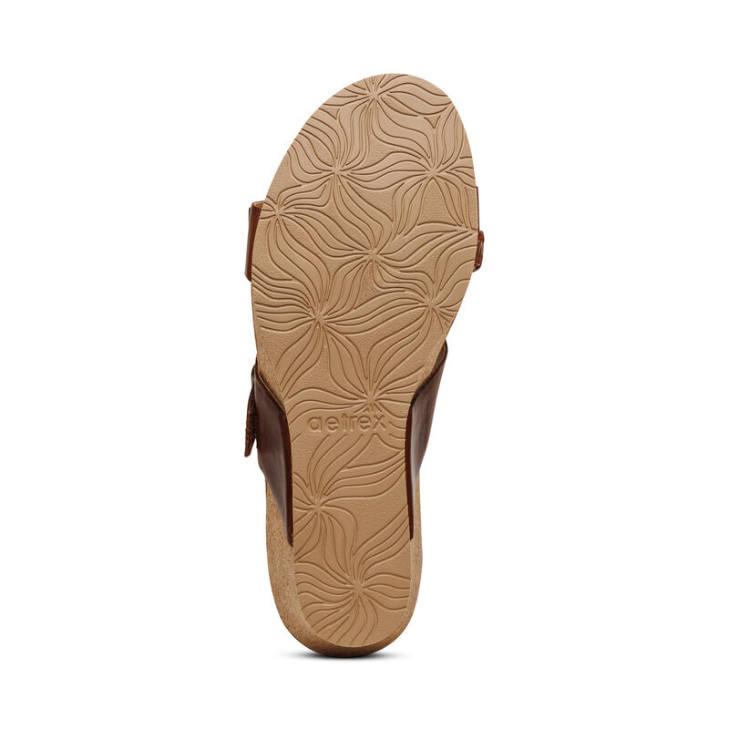 Sandali con Zeppa Aetrex Kimmy Arch Support Donna Marroni Scuro | EHU6913OP