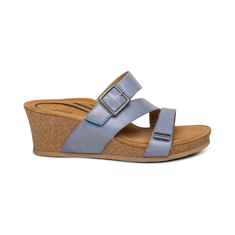 Sandali con Zeppa Aetrex Kimmy Arch Support Donna Blu | MDF19100AA