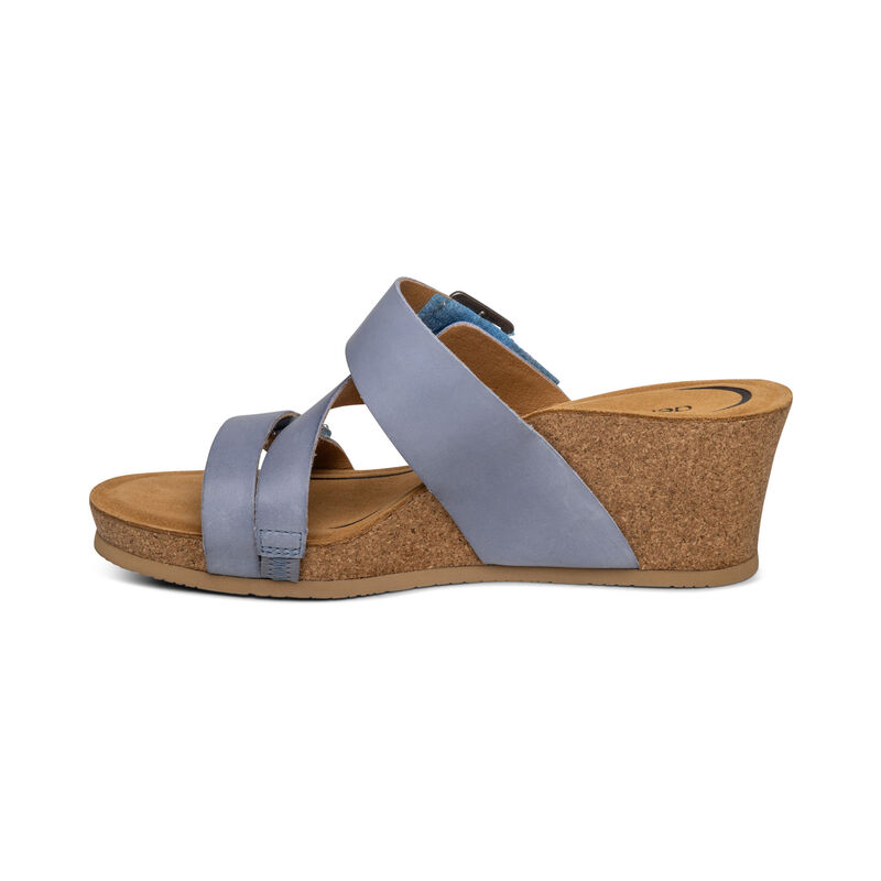 Sandali con Zeppa Aetrex Kimmy Arch Support Donna Blu | MDF19100AA