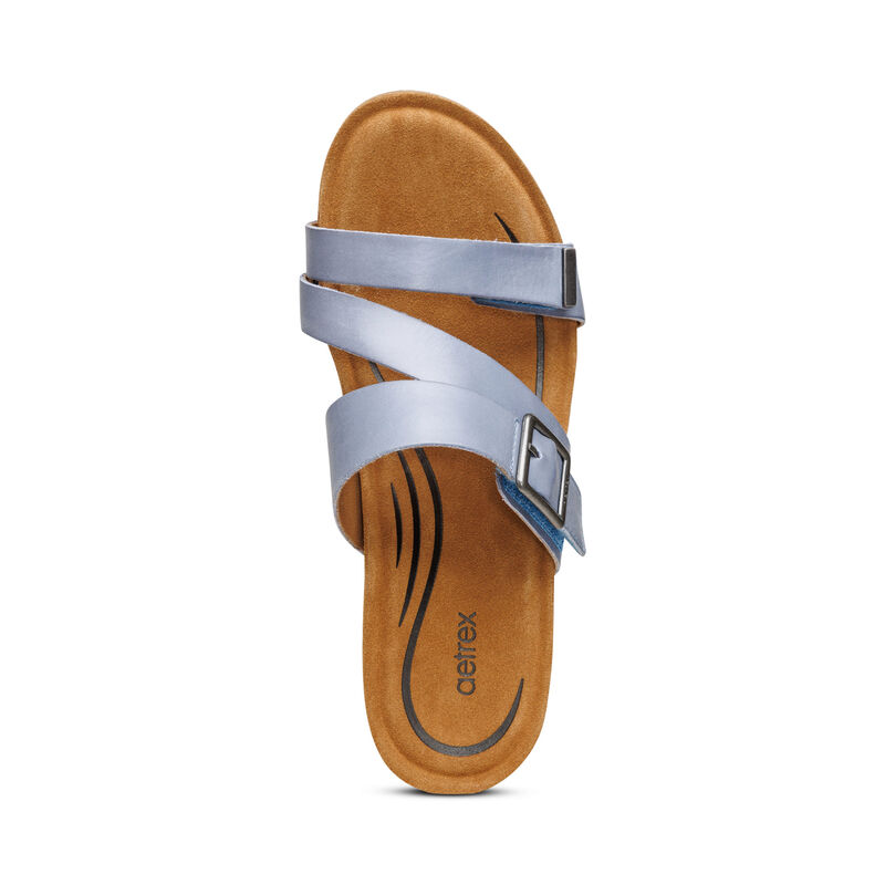 Sandali con Zeppa Aetrex Kimmy Arch Support Donna Blu | MDF19100AA