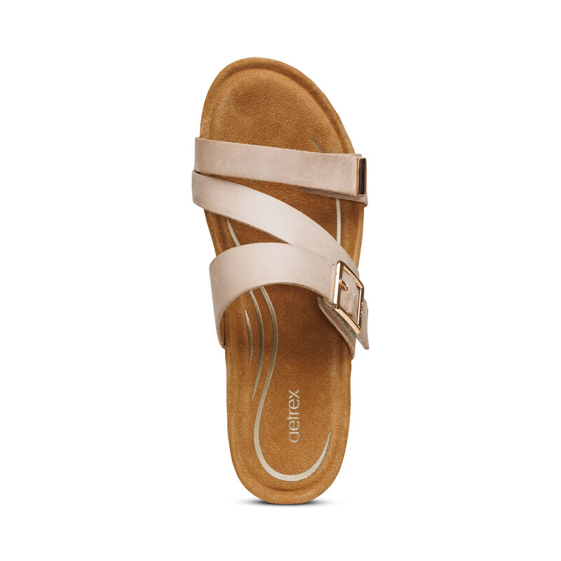 Sandali con Zeppa Aetrex Kimmy Arch Support Donna Beige | PPP1315IC