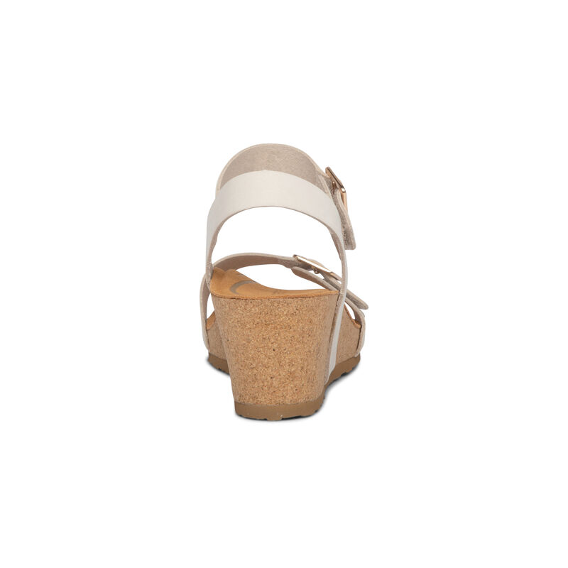 Sandali con Zeppa Aetrex Lexa Quarter Cinturino Donna Bianche | VHD9723HG