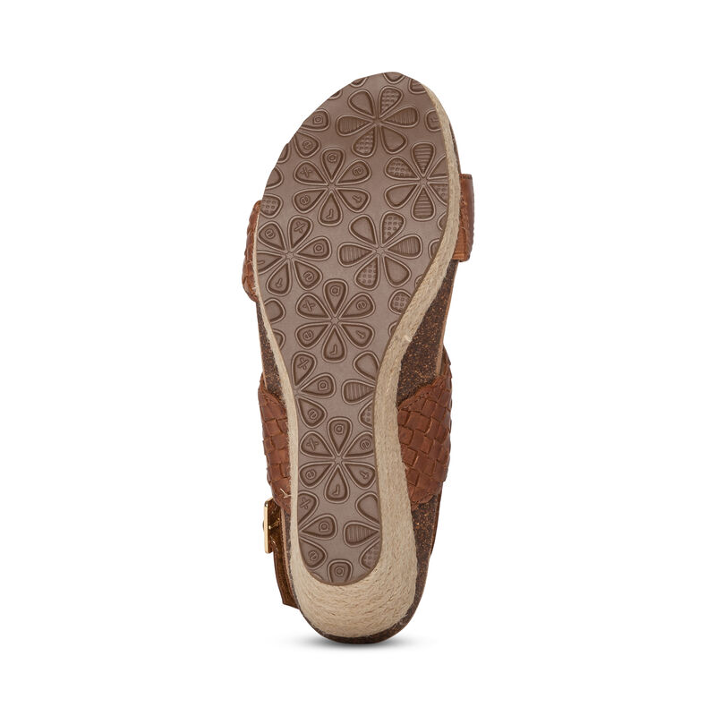 Sandali con Zeppa Aetrex Summer Woven Quarter Cinturino Donna Marroni Scuro | JUK9593AV