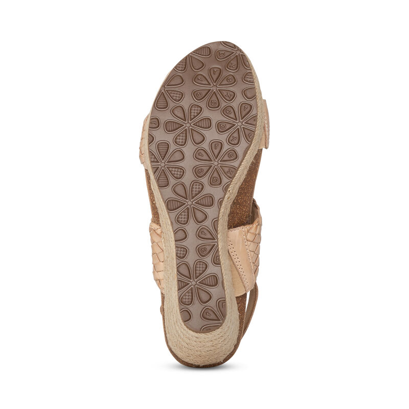 Sandali con Zeppa Aetrex Summer Woven Quarter Cinturino Donna Beige | UXZ1169AI