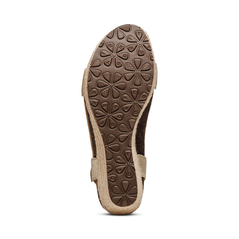 Sandali con Zeppa Aetrex Sydney Quarter Cinturino Espadrillas Donna Oro | QER914HZ