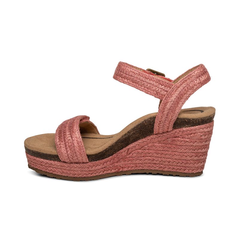 Sandali con Zeppa Aetrex Sydney Quarter Cinturino Espadrillas Donna Rosse | TSQ4435NT