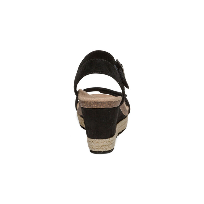 Sandali con Zeppa Aetrex Sydney Quarter Cinturino Espadrillas Donna Nere | WXX9616UF