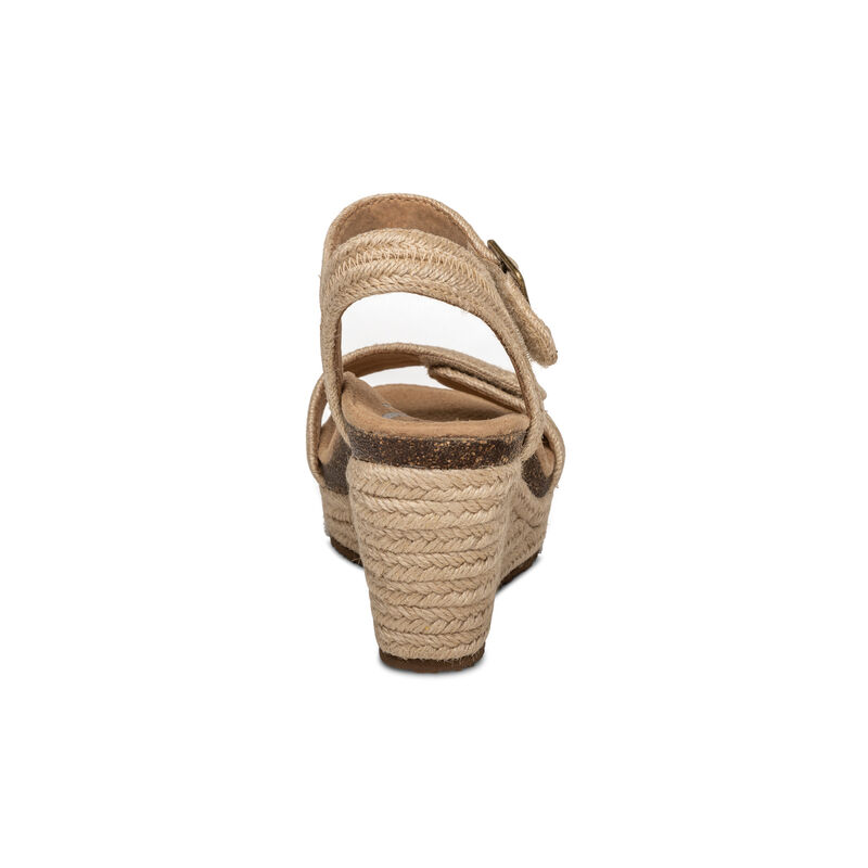 Sandali con Zeppa Aetrex Sydney Quarter Cinturino Espadrillas Donna Beige | XNF9961TW