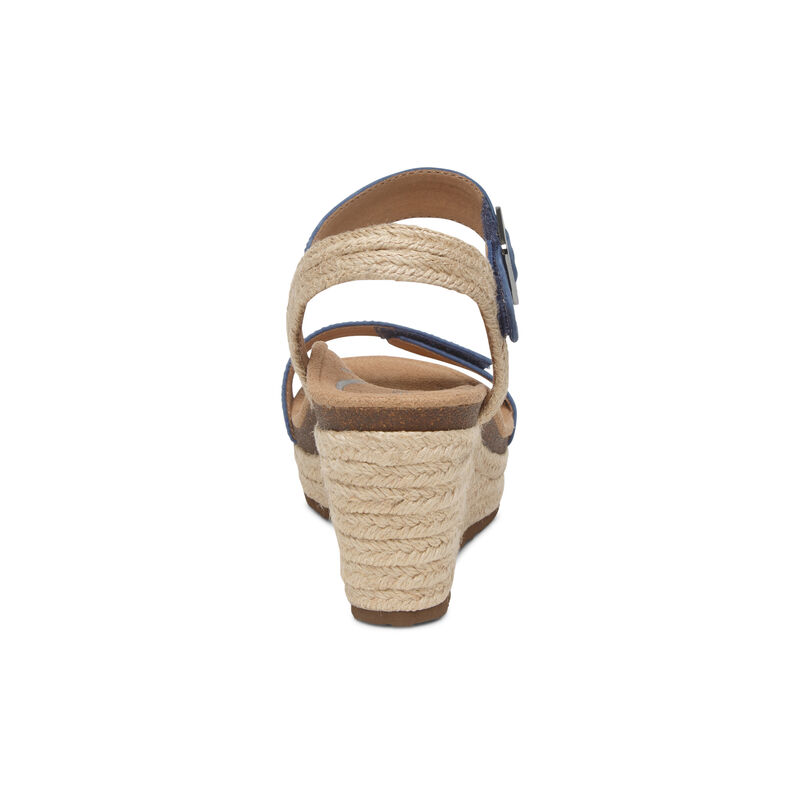 Sandali con Zeppa Aetrex Sydney Quarter Cinturino Espadrillas Donna Blu | YSX8331QD