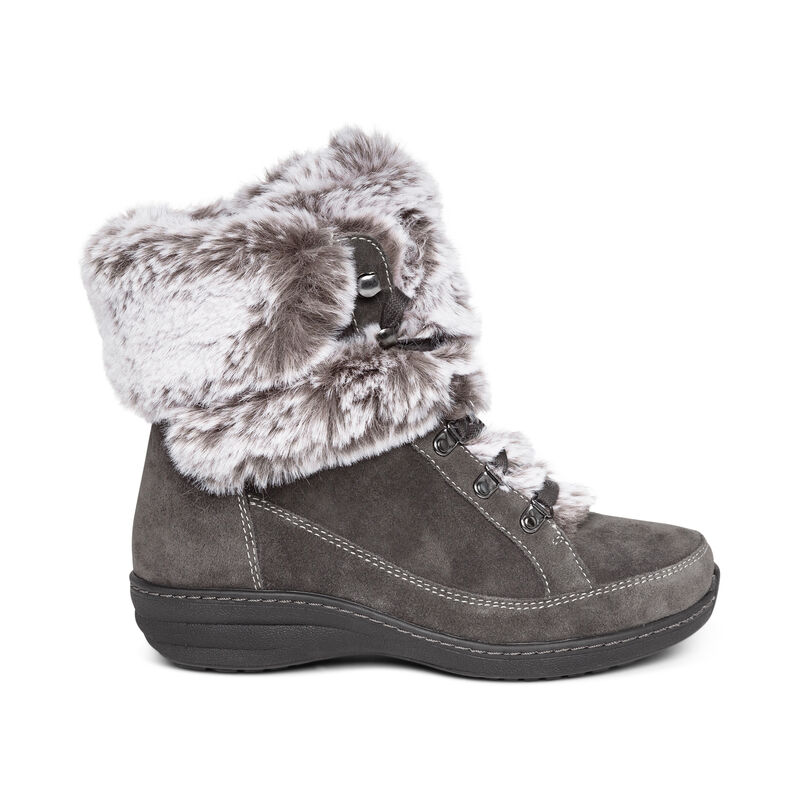 Stivali Invernali Aetrex Fiona Arch Support Impermeabili Invernali Donna Grigie | PWX6258LF